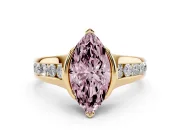 Marquise Half Bezel Engagement Ring Setting for a Fancy Pink Lab-Grown Diamond | Yellow Gold