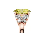 Oval Petal Engagement Ring Setting for a Fancy Yellow Lab-Grown Diamond | Rose Gold