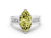Marquise Channel-Set Engagement Ring Setting for a Fancy Yellow Lab-Grown Diamond | Sterling Silver