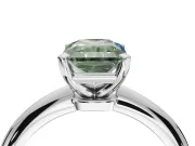 Radiant Cut Solitaire Engagement Ring Setting for a Fancy Green Lab-Grown Diamond | Tapered Plain Band | Sterling Silver