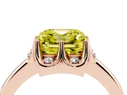 Asscher Cut Petal Halo Engagement Ring Setting for a Fancy Yellow Lab-Grown Diamond | Rose Gold