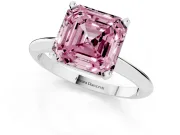 Asscher Cut Engagement Ring Setting for a Fancy Pink Lab-Grown Diamond | Sterling Silver