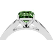 Emerald Cut Channel Engagement Ring Setting for a Fancy Green Lab-Grown Diamond | Platinum