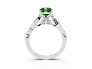 Cushion Cut Vine Engagement Ring Setting for a Fancy Green Lab-Grown Diamond | White Gold