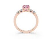Cushion Cut Five Stone Engagement Ring Setting for a Fancy Pink Lab-Grown Diamond | Rose Gold