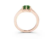 Cushion Cut Petal Halo Engagement Ring Setting for a Fancy Green Lab-Grown Diamond | Rose Gold