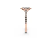 Emerald Cut Floral Petal Engagement Ring Setting | Petal Accents | Rose Gold