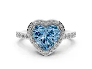 Heart-Shaped Halo Engagement Ring Setting for a Fancy Blue Lab-Grown Diamond | Sterling Silver - Design NV-24528