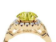 Round Vintage Halo Engagement Ring Setting for a Fancy Yellow Lab-Grown Diamond | Yellow Gold