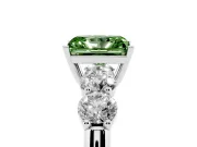 Radiant Cut Five Stone Engagement Ring Setting for a Fancy Green Lab-Grown Diamond | Prong Set Side Stones | White Gold