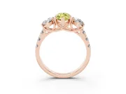 Marquise Three Stone Engagement Ring Setting for a Fancy Yellow Lab-Grown Diamond | Accented Shoulders | Rose Gold