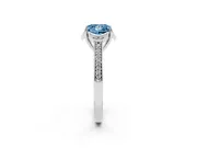 Princess Cut Floral Pavé Engagement Ring Setting for a Fancy Blue Lab-Grown Diamond | White Gold
