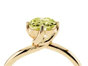 Oval Bypass Solitaire Engagement Ring Setting for a Fancy Yellow Lab-Grown Diamond | Yellow Gold