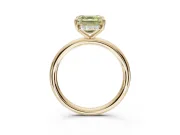 Asscher Cut Hidden Halo Ring Setting for a Fancy Yellow Lab-Grown Diamond | Yellow Gold