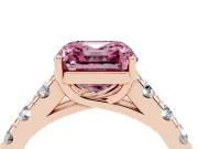 Asscher Cut Engagement Ring Setting for a Fancy Pink Lab-Grown Diamond | Rose Gold - Design NV-24643