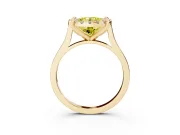 Round Halo Engagement Ring Setting for a Fancy Yellow Lab-Grown Diamond | Claw Corners | Yellow Gold