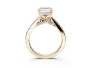 Asscher Cut Pavé Solitaire Engagement Ring Setting | Crossover Gallery | Yellow Gold