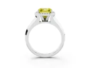 Asscher Cut Halo Engagement Ring Setting for a Fancy Yellow Lab-Grown Diamond | Knife-Edge Band | Sterling Silver
