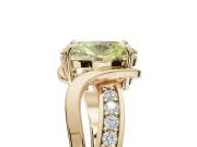 Oval Bypass Solitaire Engagement Ring Setting for a Fancy Yellow Lab-Grown Diamond | Pavé Strands | Yellow Gold