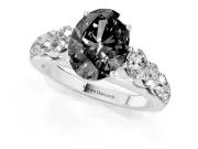 Oval Engagement Ring Setting for a Black Center | Sterling Silver