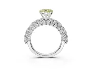 Heart-Shaped Shared Prong Engagement Ring Setting for a Fancy Yellow Lab-Grown Diamond | Platinum