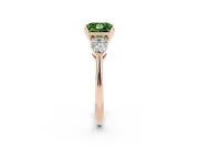 Princess Cut 3-Stone Engagement Ring Setting for a Fancy Green Lab-Grown Diamond | Rose Gold