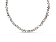 Mixed Shape Lab-Grown Diamond Tennis Necklace | Claw Prong Links | Rose Gold