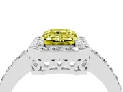 Emerald Cut Halo Engagement Ring Setting for a Fancy Yellow Lab-Grown Diamond | White Gold - Design NV-24751