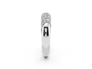 Round Lab-Grown Diamond Diagonal Pavé Dome Wedding Band | Milgrain Bars | Sterling Silver