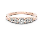 Five-Stone Round Diamond Prong-Set Half Eternity Band Set in Rose gold
