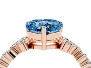 Heart-Shaped Scattered Accent Engagement Ring Setting for a Fancy Blue Lab-Grown Diamond | Rose Gold