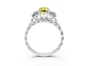 Fancy Yellow Emerald Cut Diamond Three-Stone Ring Set in Silver with Braided Band