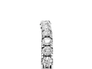 Round Diamond Curved Eternity Band Set in Silver with Pavé Shared Prongs