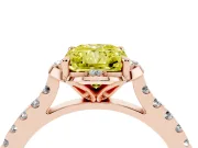 Radiant Cut Floral Petal Engagement Ring Setting for a Fancy Yellow Lab-Grown Diamond | Petal Accents | Rose Gold