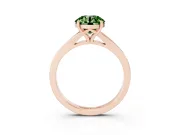 Round Pave Solitaire Engagement Ring Setting for a Fancy Green Lab-Grown Diamond | Sweeping Shoulders | Rose Gold