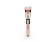 Cushion Cut Half Bezel Solitaire Engagement Ring Setting | Graduated Channel Band | Rose Gold