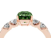 Emerald Cut Five Stone Engagement Ring Setting for a Fancy Green Lab-Grown Diamond | Rose Gold