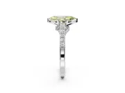 Marquise Pavé Engagement Ring Setting for a Fancy Yellow Lab-Grown Diamond | Crossover Gallery | Sterling Silver