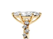 Marquise Graduated Accent Engagement Ring Setting | Scattered Shoulders | Yellow Gold