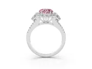 Heart-Shaped Halo Engagement Ring Setting for a Fancy Pink Lab-Grown Diamond | Sterling Silver - Design NV-24738