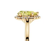 Pear-Shaped Halo Engagement Ring Setting for a Fancy Yellow Lab-Grown Diamond | Plain Polished Band | Yellow Gold