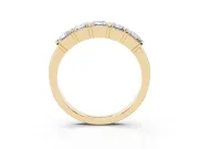 Princess Cut Diamond Seven-Stone Channel Band Set in Yellow gold with Bar Prongs