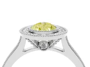 Pear-Shaped Halo Engagement Ring Setting for a Fancy Yellow Lab-Grown Diamond | Sterling Silver - Design NV-24721