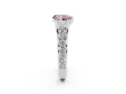 Pear-Shaped Graduated Engagement Ring Setting for a Fancy Pink Lab-Grown Diamond | Platinum