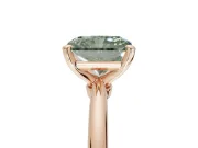 Radiant Cut Solitaire Engagement Ring Setting for a Fancy Green Lab-Grown Diamond | Tapered Plain Band | Rose Gold
