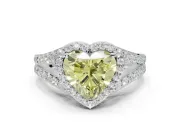 Heart-Shaped Halo Engagement Ring Setting for a Fancy Yellow Lab-Grown Diamond | Sterling Silver - Design NV-24520