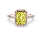 Radiant Cut Halo Engagement Ring Setting for a Fancy Yellow Lab-Grown Diamond | Rose Gold - Design NV-24729