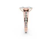 Marquise Half Bezel Solitaire Engagement Ring Setting | Graduated Channel Band | Rose Gold