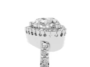 Heart-Shaped Vintage Halo Pavé Engagement Ring Setting | Milgrain Border | Sterling Silver