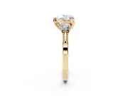 Heart-Shaped Hidden Halo Three Stone Engagement Ring Setting | Pave Gallery | Yellow Gold